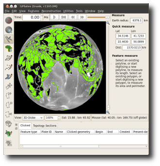 Screenshots from GPlates 1.1